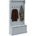 thumbnail image 1 of SSyao Hall Tree with Storage Bench & Coat Racks – Multi-functional Entryway Organizer for Coats, Shoes & More,Gray-28.25" x 15.5" x 67", 1 of 12