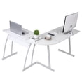 thumbnail image 1 of SSyao L Shaped Desk Corner Computer Gaming Laptop Table Workstation Home Office White, 1 of 10
