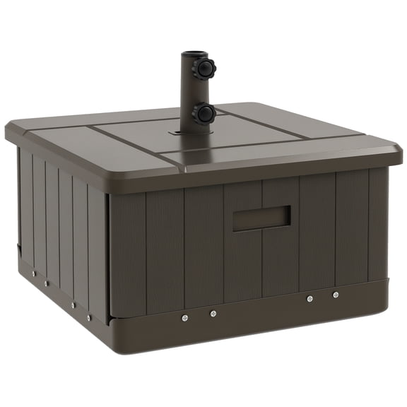SSyao Patio Umbrella Base with Wheels – 3-in-1 Design: End Table + Planter Box for Outdoor Patio & Garden,Brown