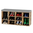 thumbnail image 1 of SSyao Shoe Bench Storage Bench Entryway Bench Shoe Storage Organizer with Cushion, Brown, 1 of 8
