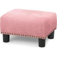 thumbnail image 1 of SSyao Small Foot Stool, Tufted Ottoman Stools with Nailhead Trim & Legs, Upholstered Ottoman Footrest with Storage, Stable Footstool for Couch, Living Room, Bedroom, 440lbs Capacity, Pink, 1 of 9