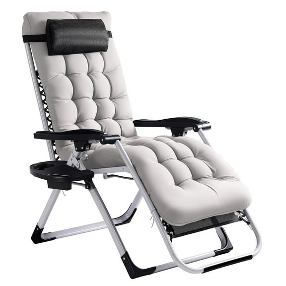 SSyao Zero Gravity Reclining Lounge Chair - Outdoor Folding Chair with Adjustable Headrest, Relaxing Recliner for Patio, Garden, and Camping, Load Bearing Capacity 300 LBS (18"D x 20"W x 44.5"H)