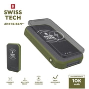 Swiss Tech 10,000 mAh Portable Wireless Power Bank, IPX4 Weatherproof & Drop Resistant, USB-C and USB-A