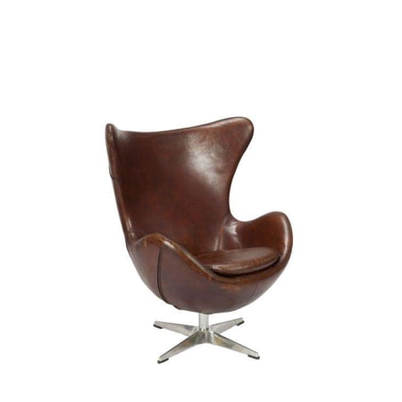 ST ANNE SWIVEL CLUB CHAIR DARK BROWN LEATHER