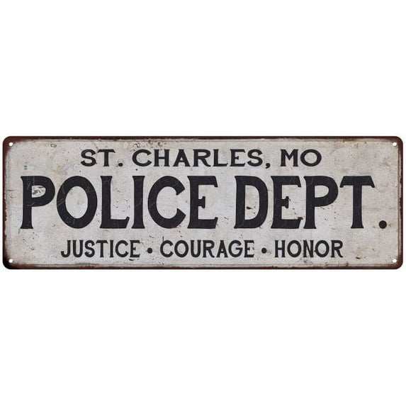 ST. CHARLES, MO POLICE DEPT. Home Decor Metal Sign Gift 8x24 108240012503