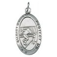 thumbnail image 1 of ST. CHRISTOPHER FOOTBALL PENDANT - 5/8 Inch Wide X 1 Inch Tall in Sterling Silver, 1 of 1