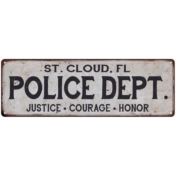 ST. CLOUD, FL POLICE DEPT. Home Decor Metal Sign Gift 6x18 206180012828