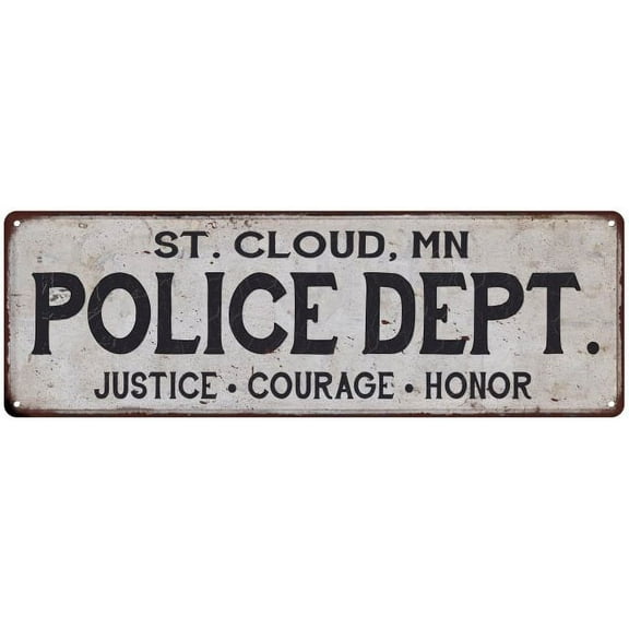 ST. CLOUD, MN POLICE DEPT. Home Decor Metal Sign Gift 6x18 206180012520