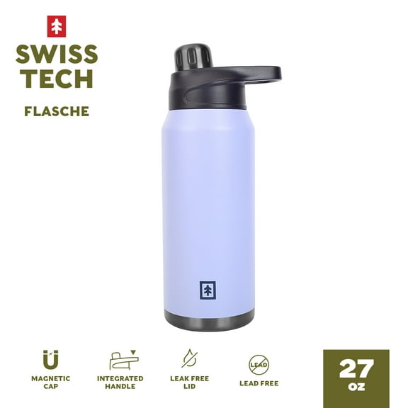 Swiss Tech Flasche Myrtle Purple 27oz Stainless Steel Magnetic Cap Water Bottle