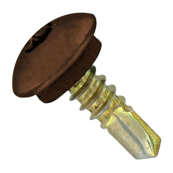 ST Fastening Eclipse Steelbinder Metal to Metal #12-14 x 3/4" Self-Drilling Brown Screws with EPDM Rubber Washer, 250-Count - Designed for Roofing and Siding Panels