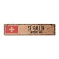thumbnail image 1 of ST. GALLEN SWITZERLAND Vintage Plastic Street Sign Swiss flag city country road wall gift | Indoor/Outdoor | 36" Wide, 1 of 4
