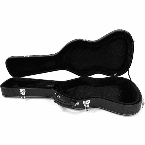 ST High Grade Electric Guitar Hard Case Lockable Wood Case with Plush Lining & Accessory Compartment Black