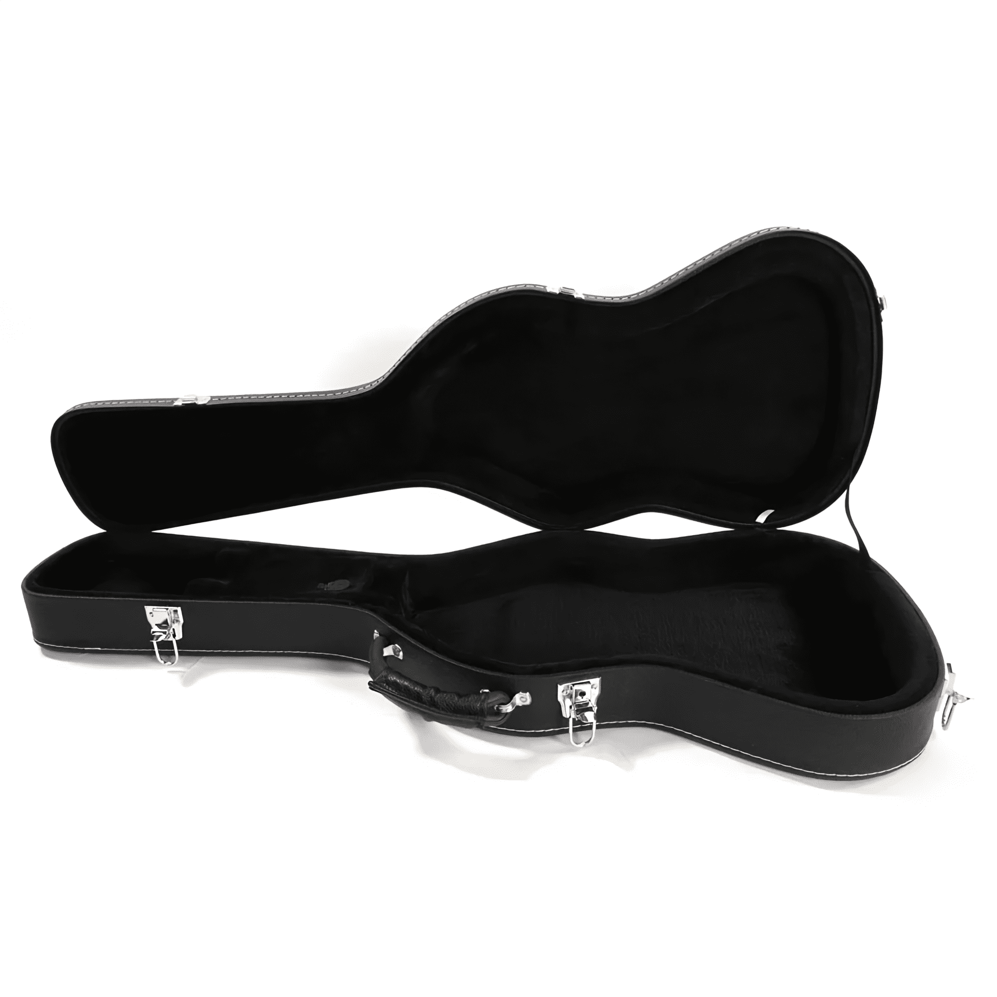 ST High Grade Electric Guitar Hard Case Lockable Wood Case with Plush Lining & Accessory Compartment Black
