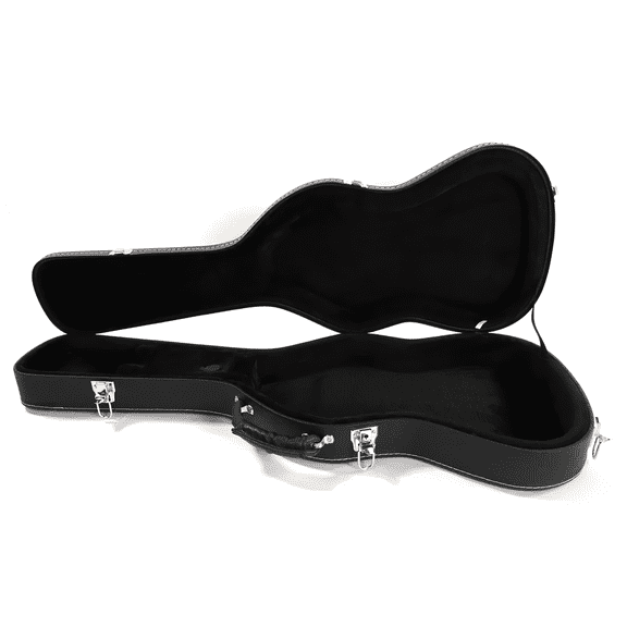 ST High Grade Electric Guitar Hard Case Lockable Wood Case with Plush Lining & Accessory Compartment Black