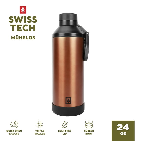 Swiss Tech Muhelos 24oz Bronze Leak-Proof Double-Wall Water Bottle