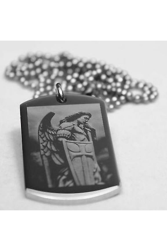 ST. MICHAEL IMAGE PRAYER SOLID THICK STAINLESS STEEL SHINE CROSS PRAYER