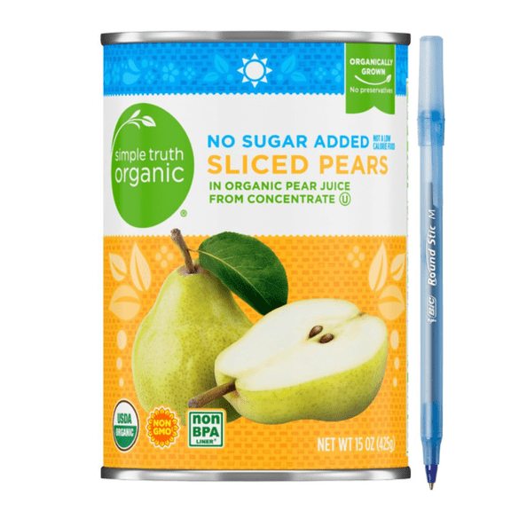 ST Organic Canned Sliced Pears in Pear Juice 15 oz