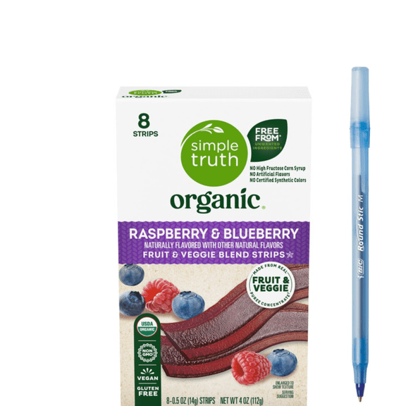 ST Organic Raspberry & Blueberry Fruit & Veggie Strips 4 oz