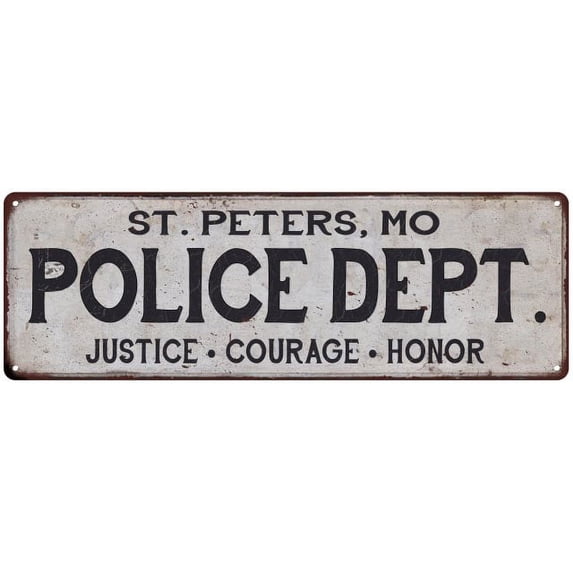 ST. PETERS, MO POLICE DEPT. Home Decor Metal Sign Gift 8x24 108240012648