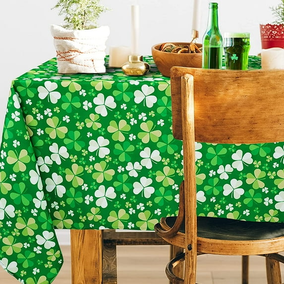 ST Patrick Tablecloth Shamrock Tablecloth, Waterproof St. Patricks Day Table Cloth for Irish Tablecloth for Dining Room Decorative Table Cover