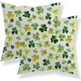 thumbnail image 1 of ST Patricks Day Pillow Covers 18x18 Set of 2, ST Patricks Day Decorations Green Shamrocks Throw Pillows Outdoor Lucky Clover Decor Cushion Case Decorations for Home Couch Sofa, 1 of 6
