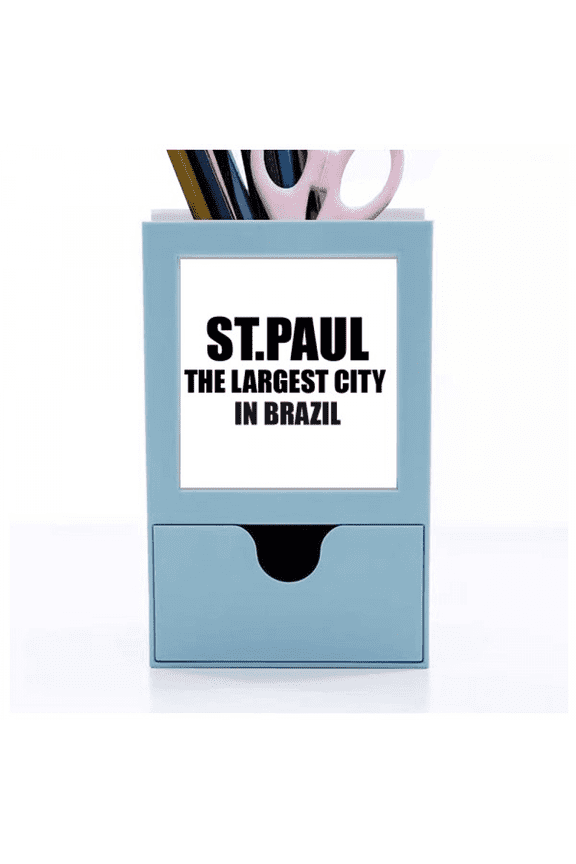 ST.Paul The Largest City In Brazil Desk Supplies Organizer Pen Holder Card