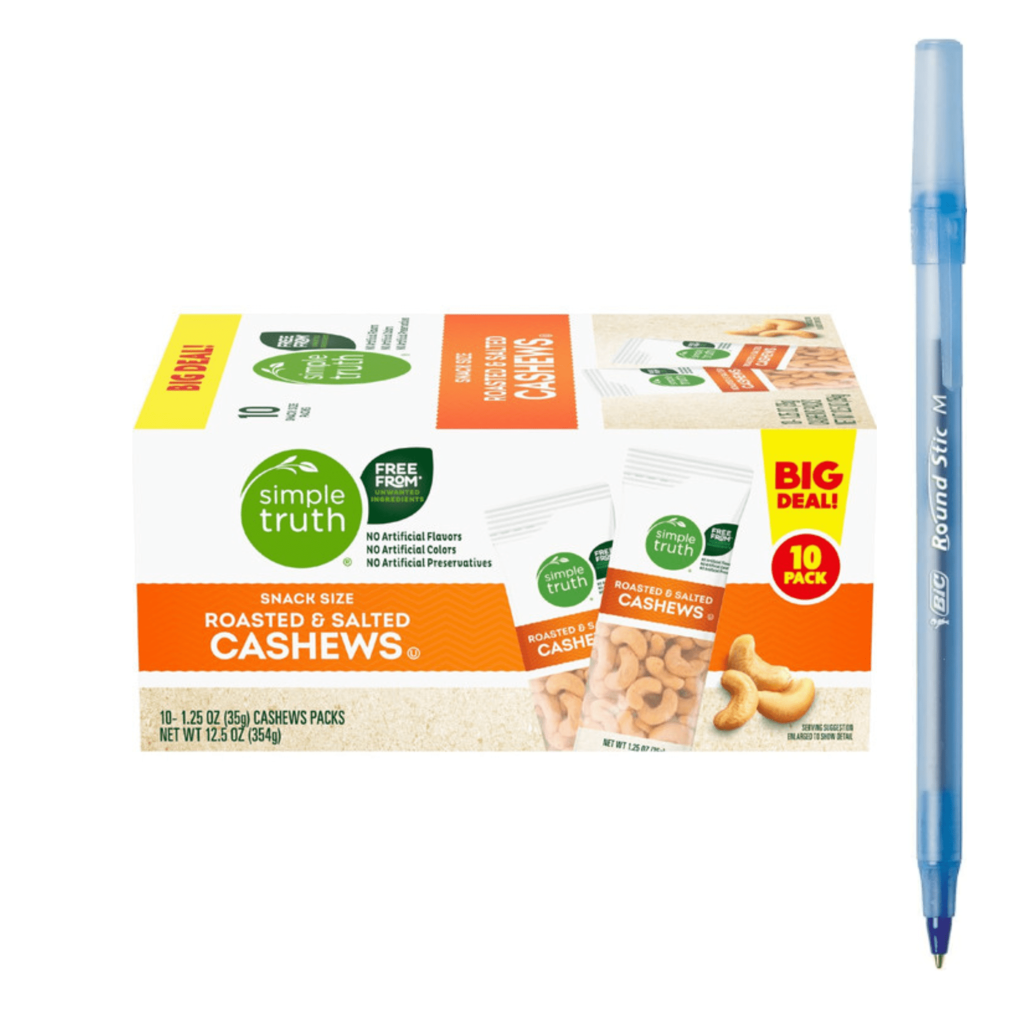 ST Roasted & Salted Cashews Snack Size BIG DEAL 12.5 OZ - Walmart.com