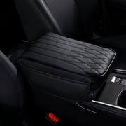 ST SoleMe.Tc Car Center Console Cover with Side Pockets, Memory Foam Leather Arm Rest Cover for Car, Waterproof Armrest Box Pad Cushion Protector Car Accessory for Most SUV Truck Vehicle, Black（L)