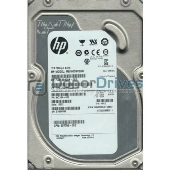 ST1000NM0011, Z1N, KRATSG, PN 9YZ164-065, FW HPGD, HP 1TB SATA 3.5 Hard Drive disco