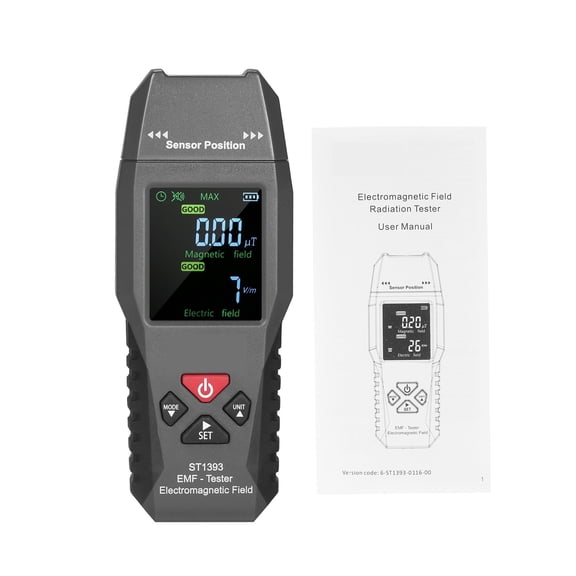 ST1393 Digital Electromagnetic Field Radiation Detector Magnetic Field Electric Field Strength Tester Handheld LCD EMF Meter ,Portable