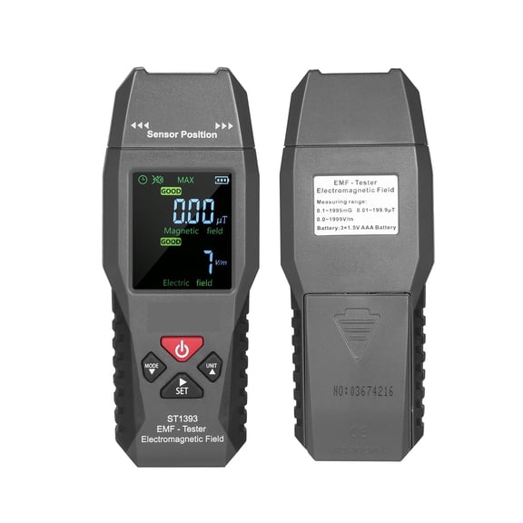 ST1393 Digital Electromagnetic Field Radiation Detector Magnetic Field Electric Field Strength Tester Handheld LCD EMF Meter ,Precise Measurement