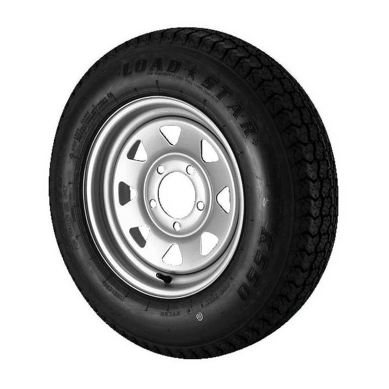 Loadstar ST155/80D13 Trailer Tire LRC on 5-Bolt Silver Spoke