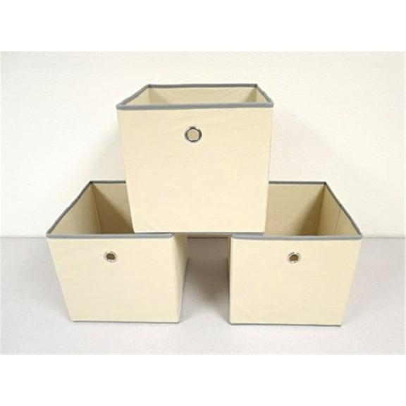 ST16721 Colonial fabric bin, color: beige with light grey trim.