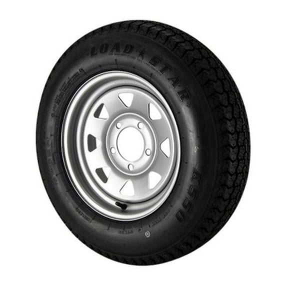 ST175/80D13 Kenda Loadstar LRB Trailer Tire on 5-Bolt Silver Spoke Wheel