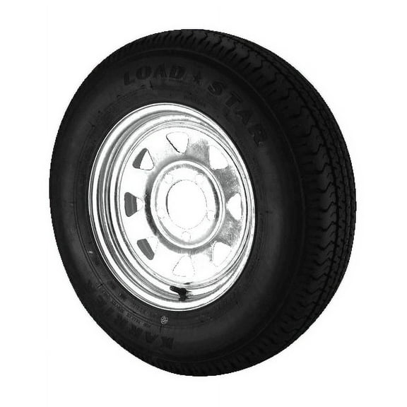 ST175/80D13 Loadstar Trailer Tire LRB on 5 Bolt Galvanized Spoke Wheel