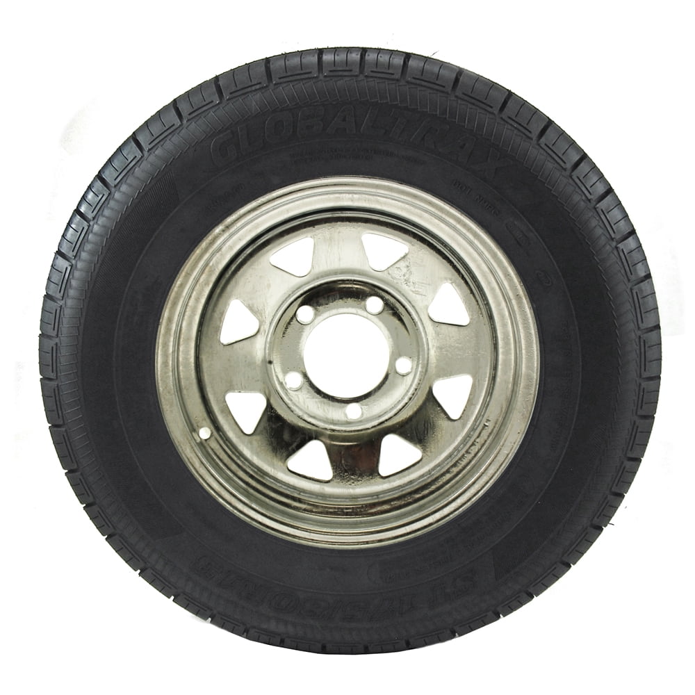 ST175/80R13 GlobalTrax Trailer Tire LRC on 5 Bolt Galvanized Spoke ...