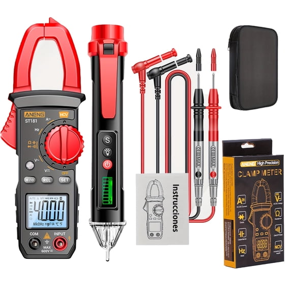 ST181 Digital Clamp Meter Multimeter Tester With Advanced Measuring Pen, 4000 Counts NCV Ampere Ohmic Voltage Measurement AC Current, AC/DC Voltage, Capacitance, Resistance, Diode