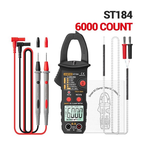 ST184 6000Counts True RMS AC DC Digital Clamp Meter NCV Detection