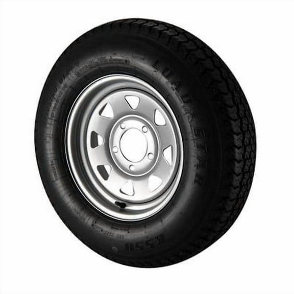 Recstuff Kenda Loadstar ST185/80D13 Trailer Tire LRD on 5 Bolt Silver Spoke Wheel