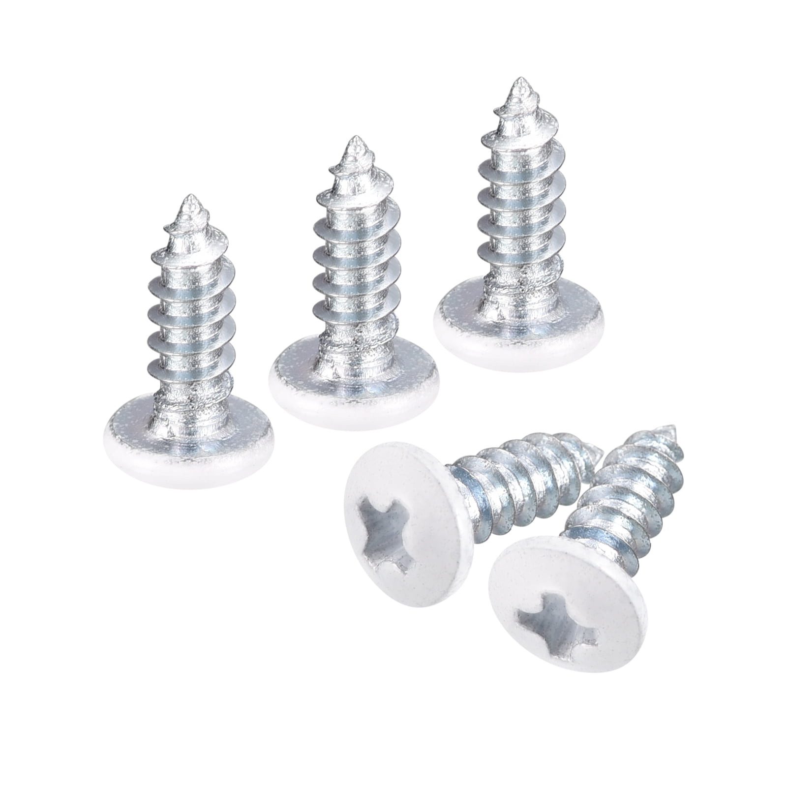ST2.5x8mm White Screws Self Tapping Screws, 100 Pack Pan Head
