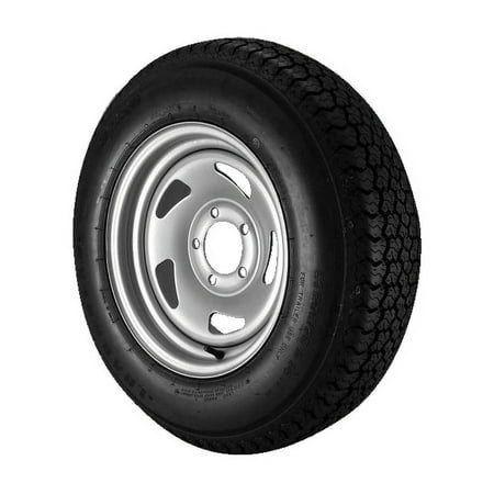 ST205/75D14 Loadstar Trailer Tire LRC on 5 Bolt Silver Blade Wheel