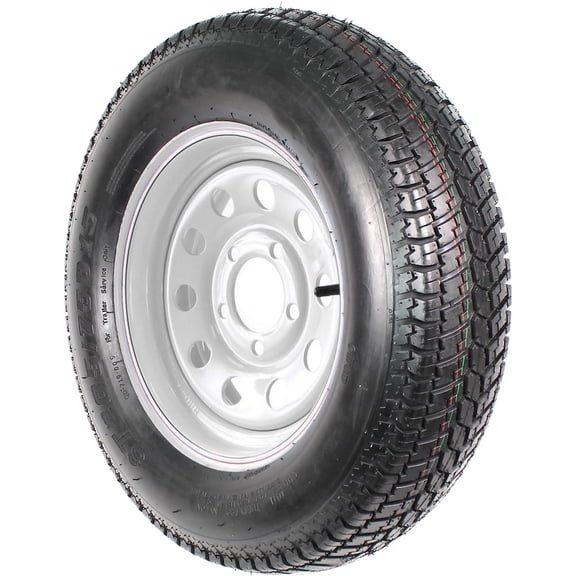 ST205/75D15 Trailer Tires on 15" Rims – Set of 2, 6PR Load Range C, 5-Lug on 4.5" Bolt – Fuel-Efficient & Durable for Camper, Cargo, Boat & Utility Trailers