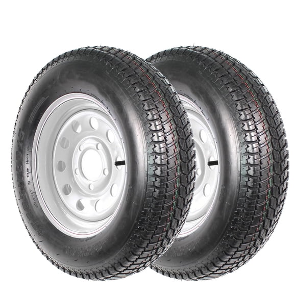 ST205/75D15 Trailer Tires, 5 Lug on 4.5", 6PR Load Range C, 15in Fuel-saving Designed Trailer Tires 205 75 15 for Travel/Camper/Landscape/Cargo/Utility/Boat/Horse/Farm/Hauler Trailer(Pack of 2)