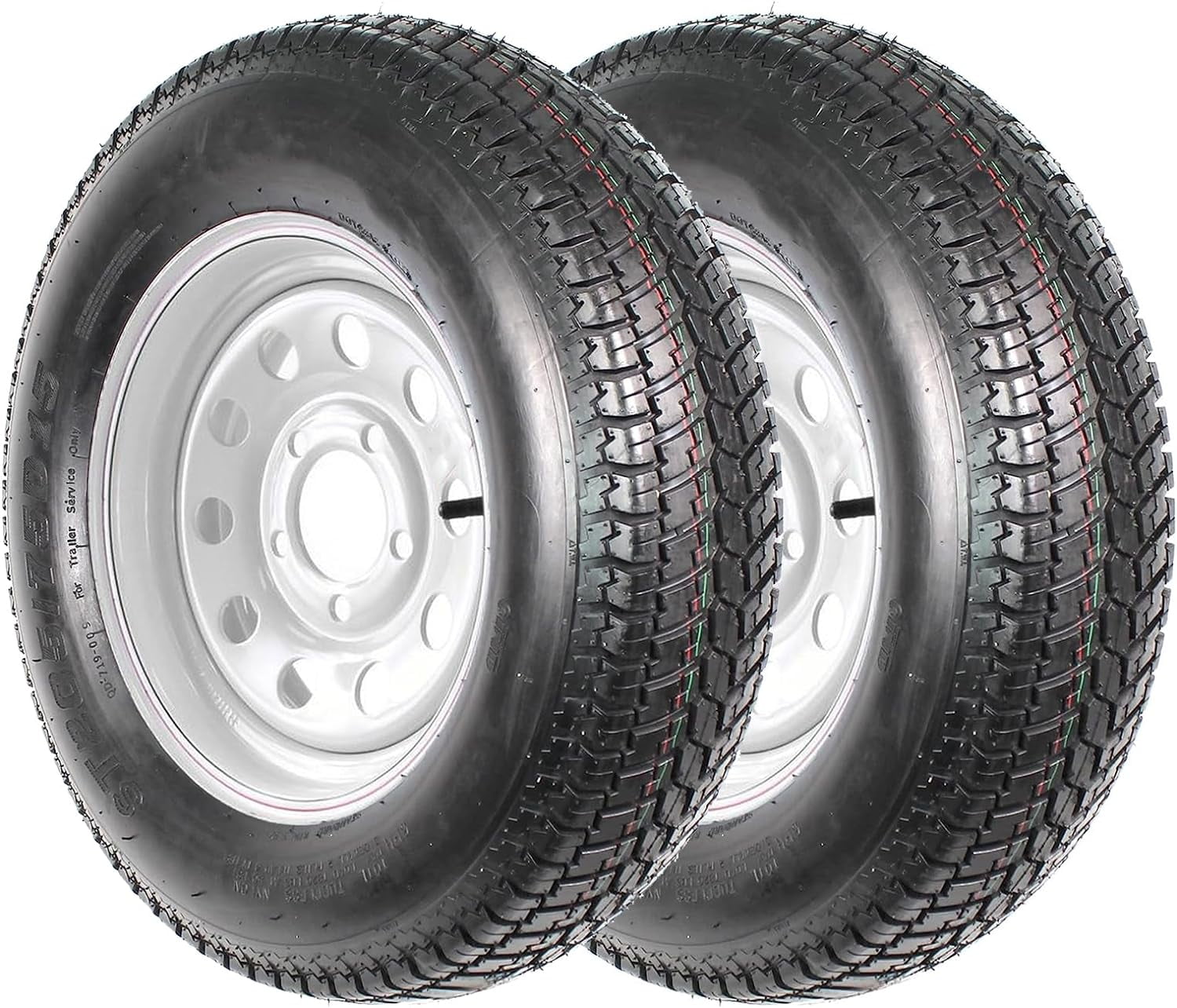 ST205/75D15 Trailer Tires, 5 Lug on 4.5