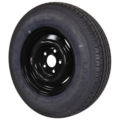 ST205/75R14 Loadstar Trailer Tire LRC on 5 Bolt Conventional Wheel - Black