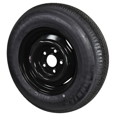 ST205/75R15 Loadstar Trailer Tire LRC on 5 Bolt Conventional Wheel - Black