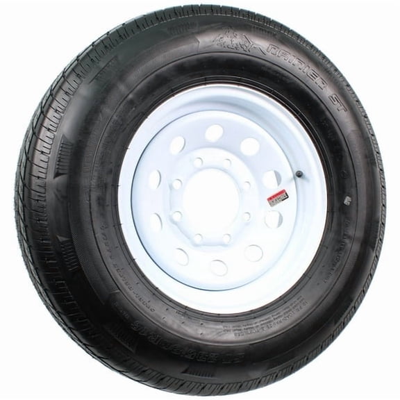 ST235/80R16 Radial Trailer Tire On 16x6 White Wheel Assembly