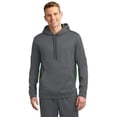 thumbnail image 1 of ST235 Mens Sport-Wick Fleece Colorblock Hooded Pullover, Dark Smoke Grey & Forest Green - Large, 1 of 1