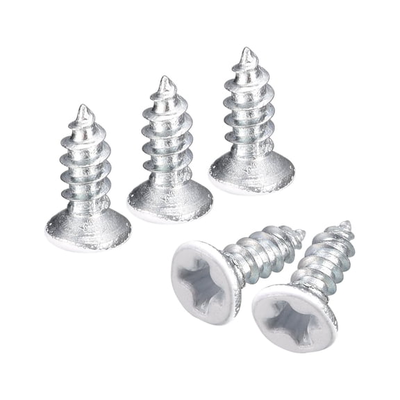 ST2x6mm White Screws Self Tapping Screws, 100 Pack Flat Head Phillips Wood Screws for Woodworking