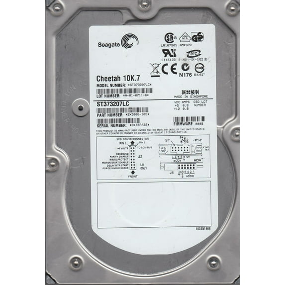 ST373207LC, 3KT, AMKSPR, PN 9X3006-105, FW 0005, Seagate 73GB SCSI 3.5 Hard Drive